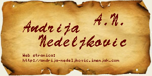 Andrija Nedeljković vizit kartica